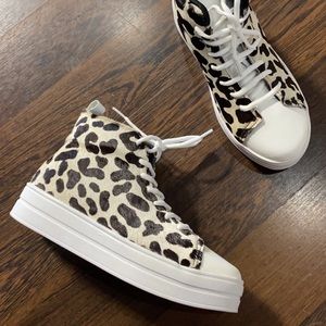 Leather Sneakers Platform Sneakers Brown White Sneakers